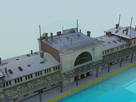 3d модель Здание ЖД вокзала – превью