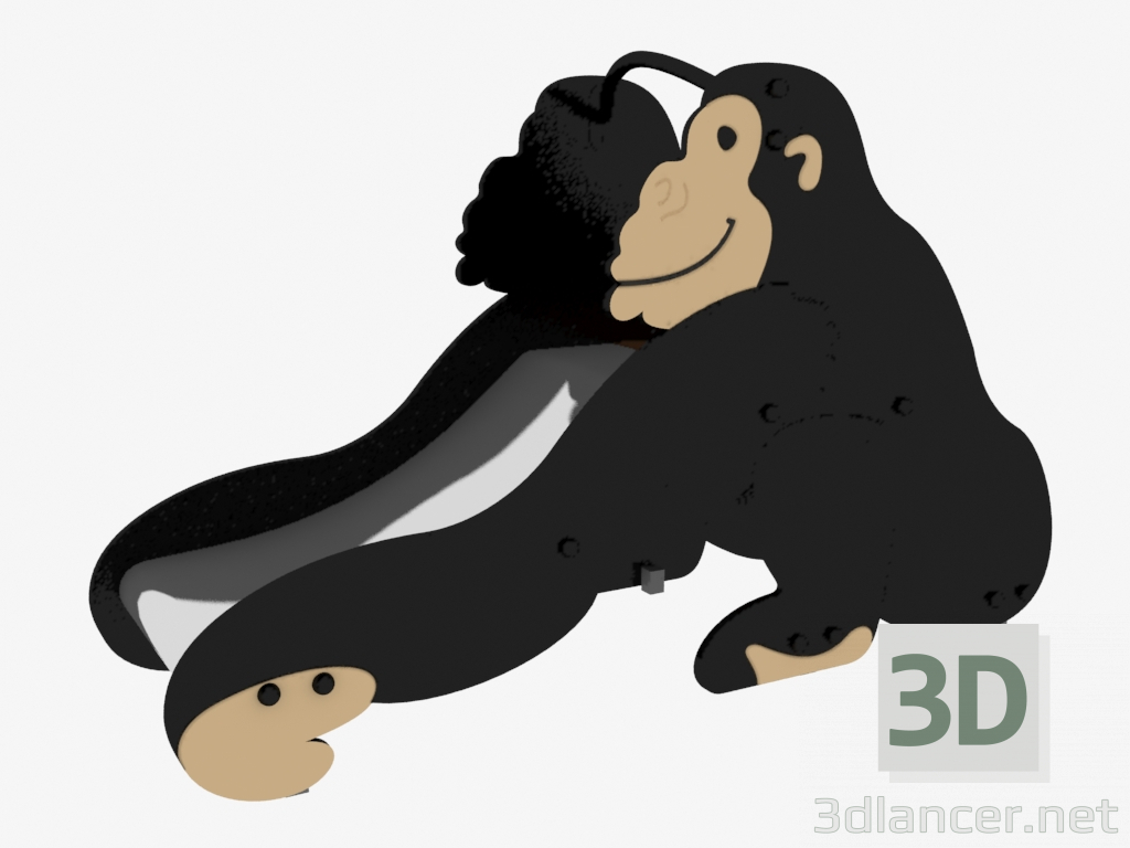 3D Modell Hügel eines Kinderspielplatzes der Affe (5215) - Vorschau