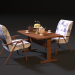 Mesa y silla de la URSS 3D modelo Compro - render