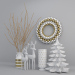 3d Festive New Year decorative set model buy - render