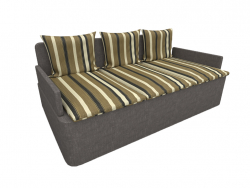 sofá con almohadas a rayas