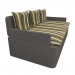 modello 3D di divano con cuscini a righe comprare - rendering