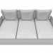sofá con almohadas a rayas 3D modelo Compro - render