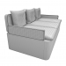 3d диван с полосатыми подушками модель купить - ракурс