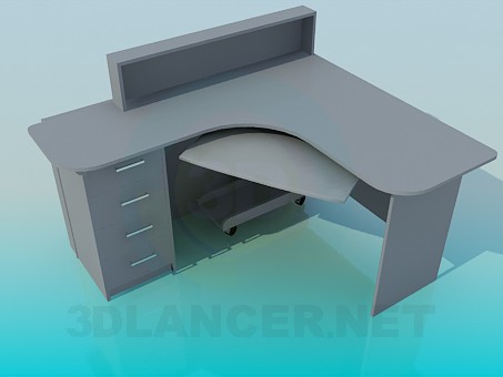 3d model office table - preview