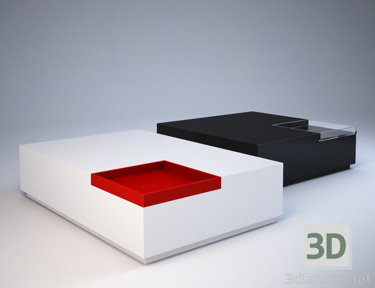 modello 3D tavolo moderno - anteprima