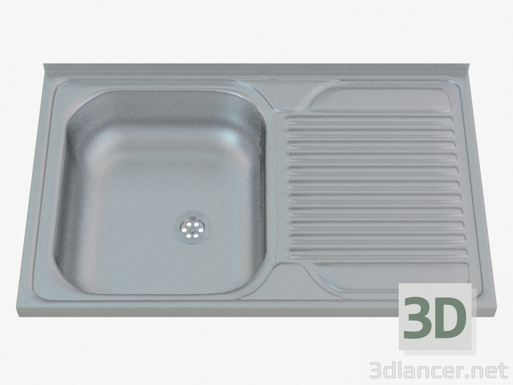 3d model Sink, 1 bowl with draining board - satin Tango (ZM6 011P) - preview