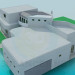 modello 3D Villa con piscina - anteprima