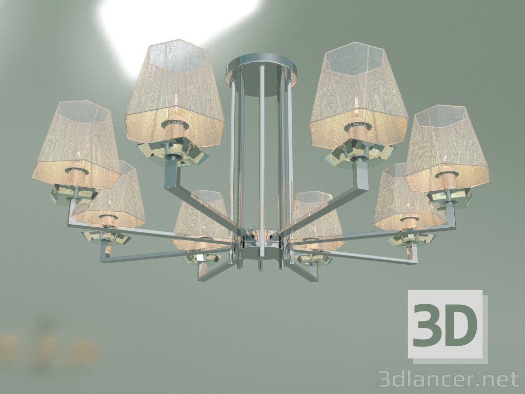 modello 3D Lampadario a soffitto Alegria 60114-8 (cromo) - anteprima