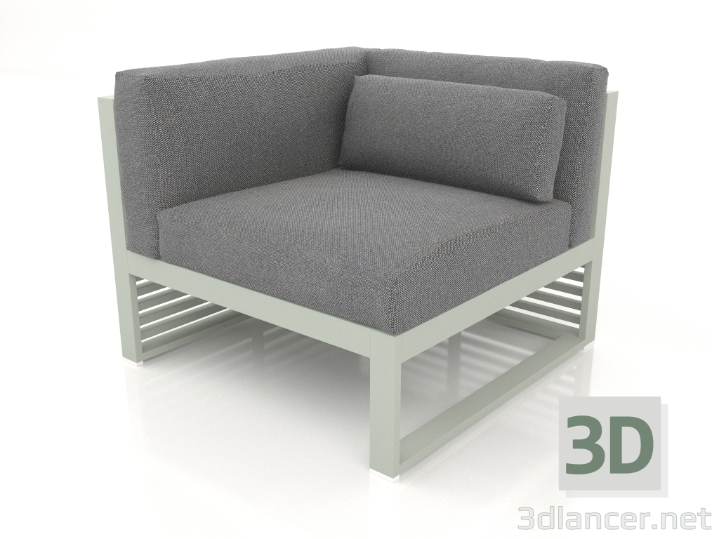 3D Modell Modulares Sofa, Abschnitt 6 links (Zementgrau) - Vorschau