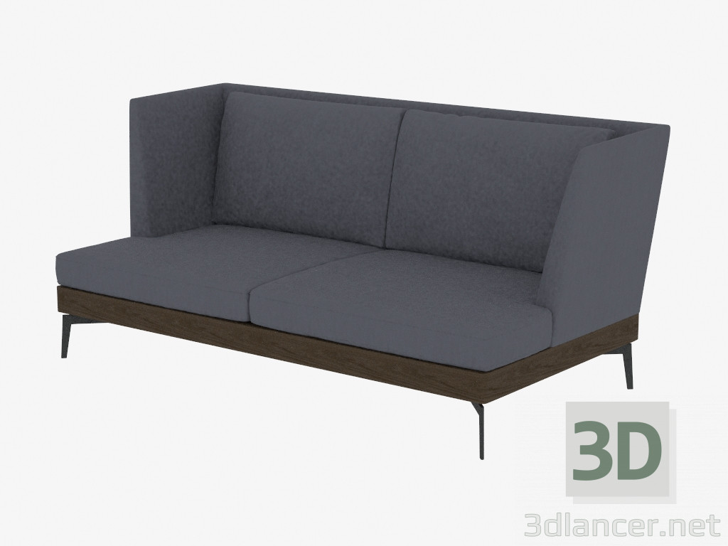 modèle 3D canapé droite Double Div 190 - preview