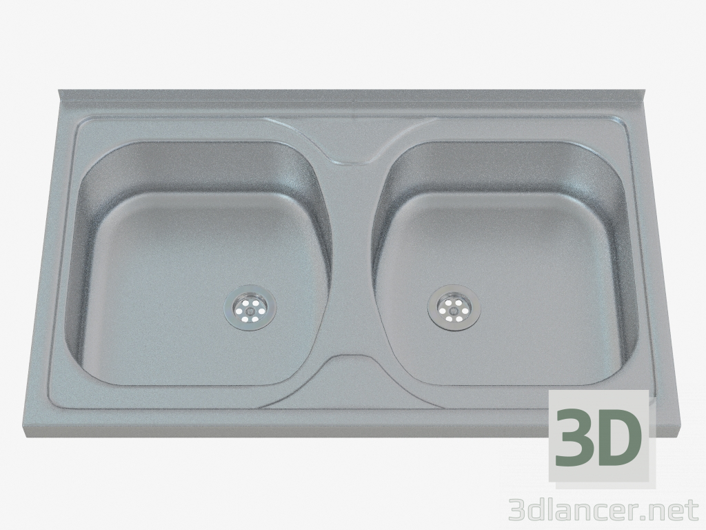 3d model Sink, 2 bowls without wing for drying Tango (ZM5 020N) - preview