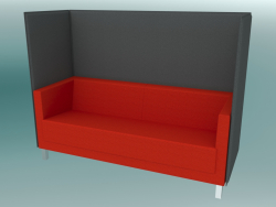 Three-seater sofa with partitions, on legs (VL3 HW)
