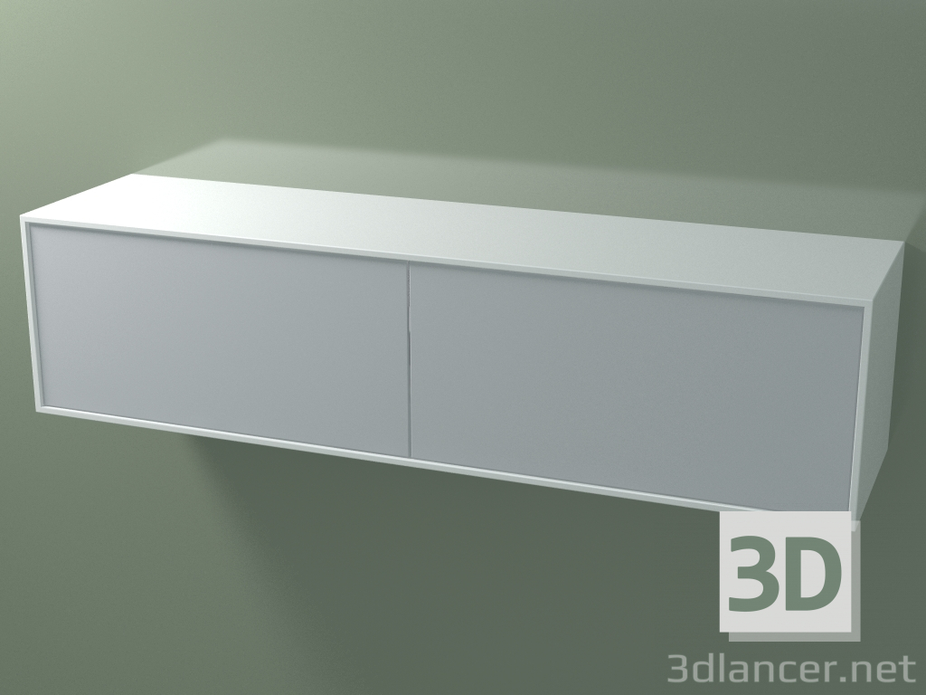 3D Modell Doppelbox (8AUFÂA02, Gletscherweiß C01, HPL P03, L 144, P 36, H 36 cm) - Vorschau