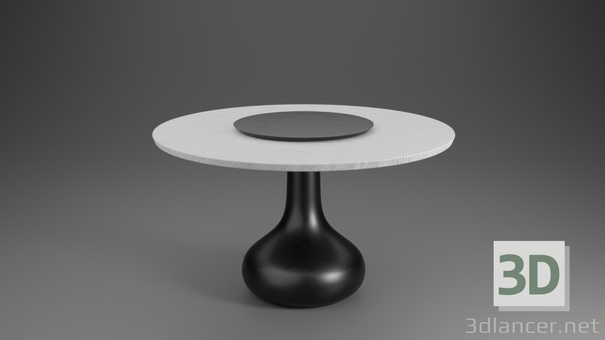 modello 3D di Tavolo da pranzo (impiallacciato rovere bianco) modello 3d Studio-Mebel comprare - rendering