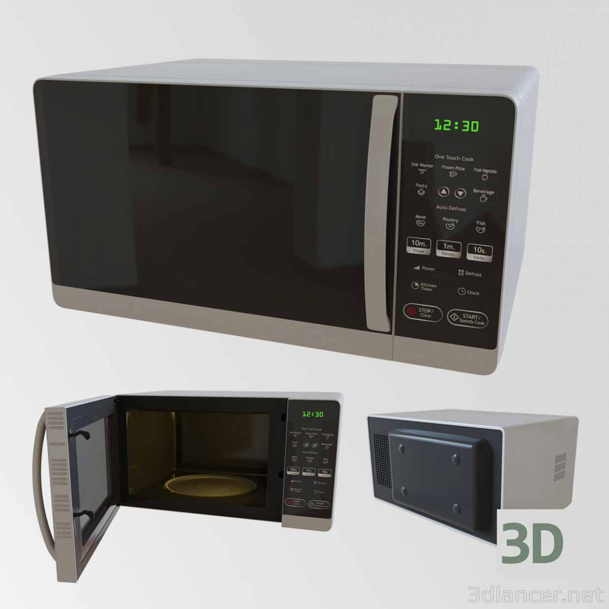 Horno de microondas 3D modelo Compro - render