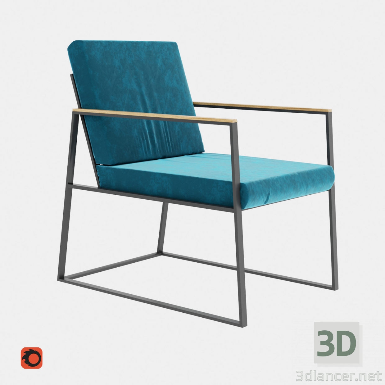 3 डी मॉडल धातु कुर्सी स्कैंडिनेवियाई काल्पनिक - पूर्वावलोकन