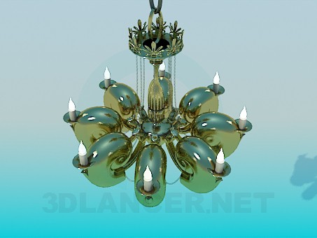 3d model Lámpara Chandelier con candelabros - vista previa