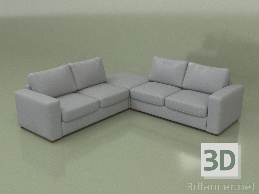 modello 3D Divano angolare con pouf Morti (Lounge 13) - anteprima