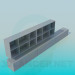 3d model Elongated low floor-stand and wall shelf set - preview