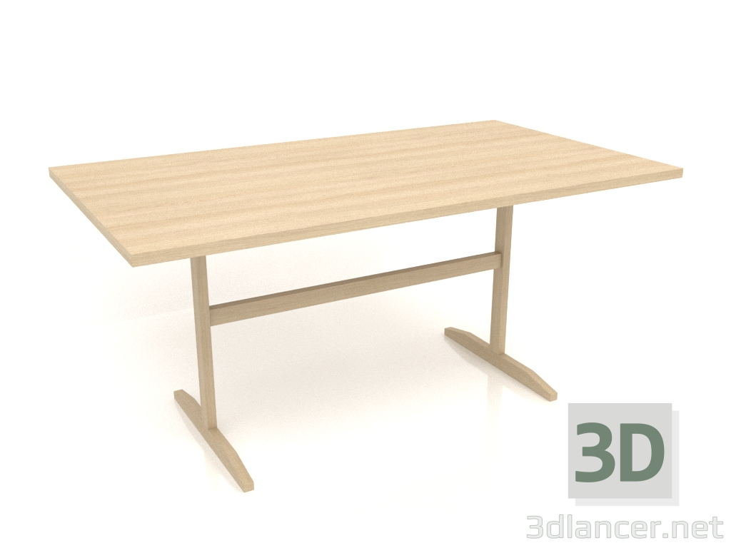 3D Modell Esstisch DT 12 (1600x900x750, Holz weiß) - Vorschau