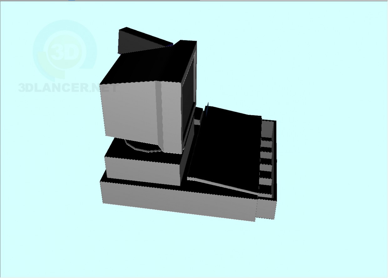 3D Modell Computer-Kasse - Vorschau