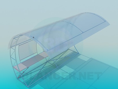 modello 3D Fermata dell'autobus - anteprima