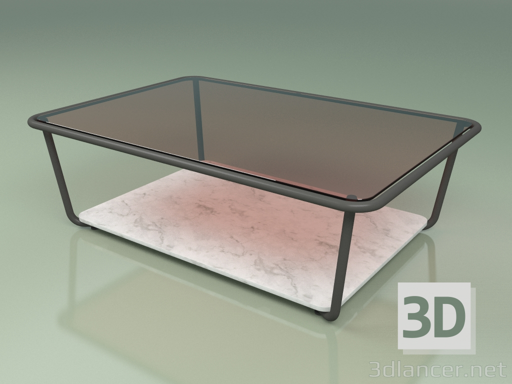 modello 3D Tavolino 002 (Vetro Bronzato, Metallo Fumé, Marmo Carrara) - anteprima
