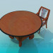 modèle 3D Table ronde avec chaise - preview