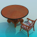 modèle 3D Table ronde avec chaise - preview