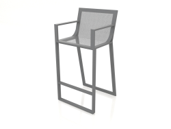 High stool with a high back and armrests (Anthracite)