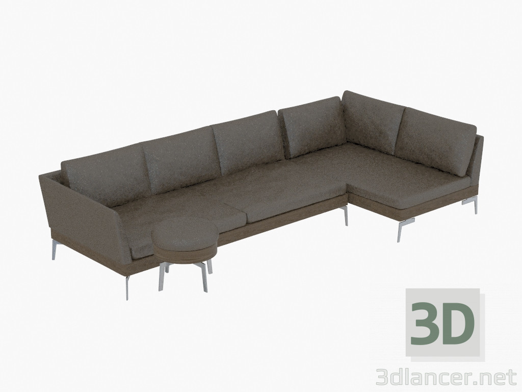 Modelo 3d o sofá de couro modular fianco 209 - preview