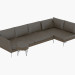 modello 3D divano in pelle modulare Fianco 209 - anteprima