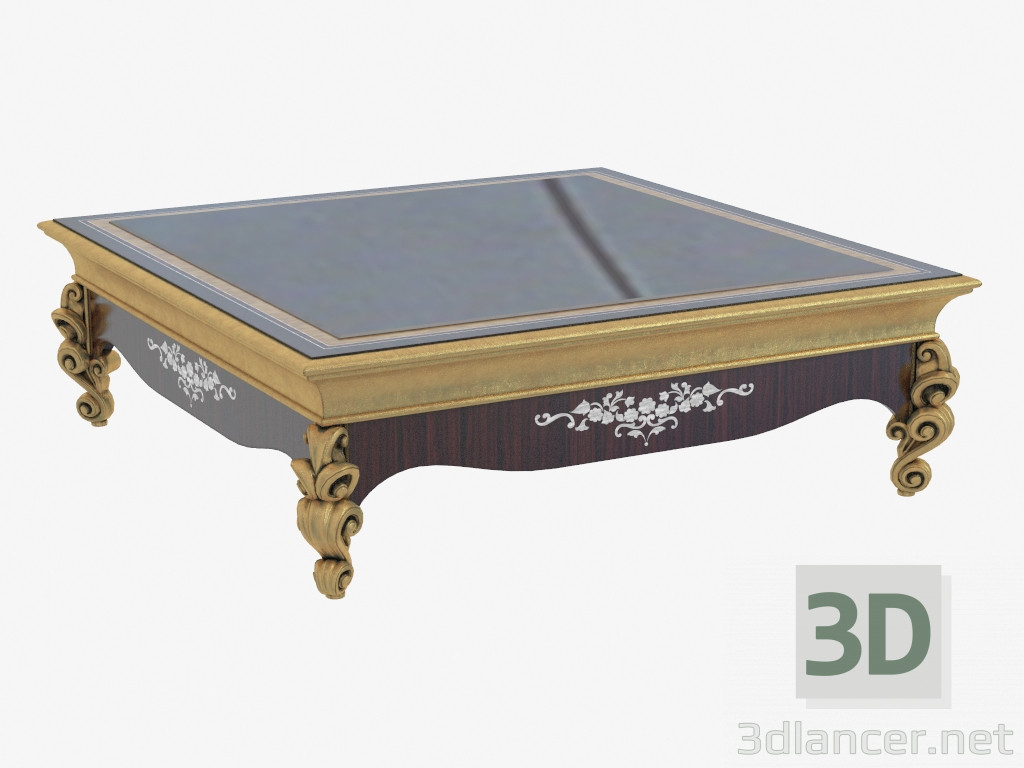 modello 3D Tavolino quadrato in stile classico 528 - anteprima
