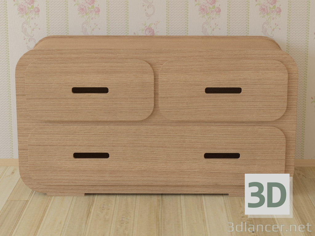 Mueble con cajones en el pecho del cajón 2A de la empresa Hasta que esto dure 3D modelo Compro - render
