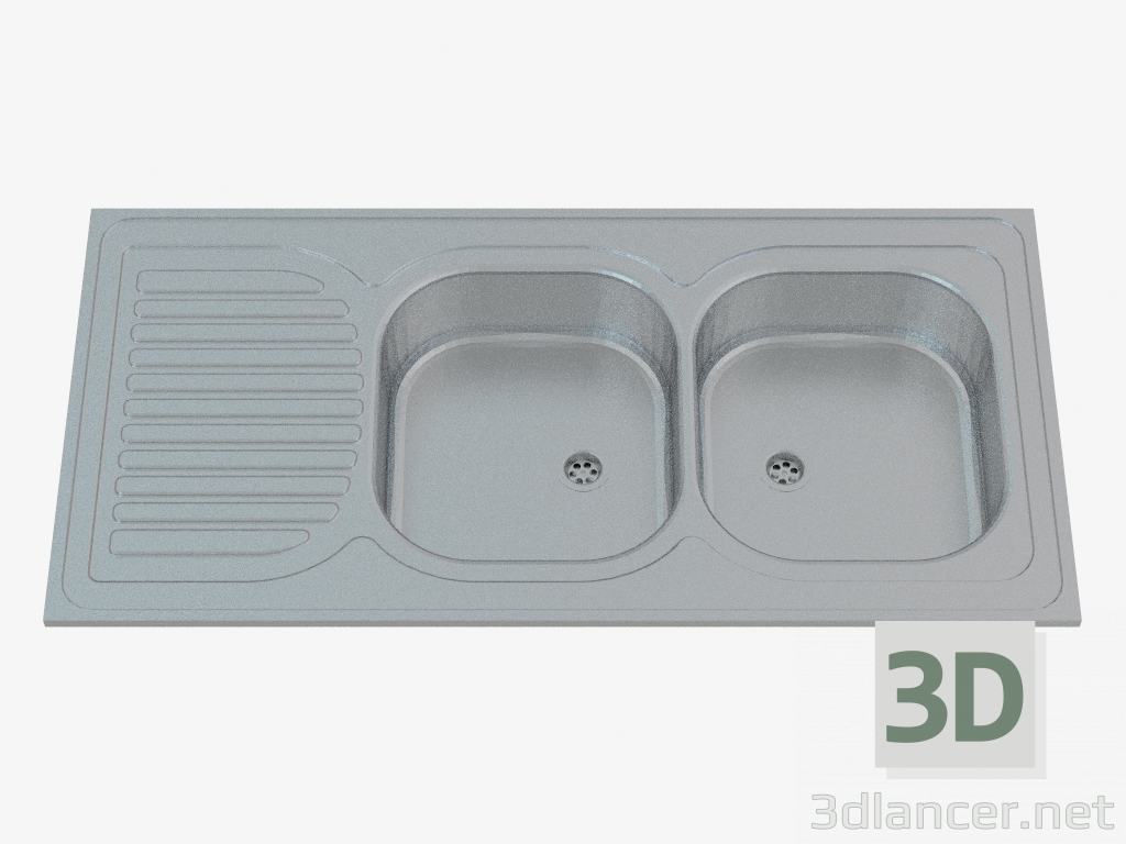 3d model Sink, anti-slip with 2 plums and a wing - Satin Tango (ZE6 0210) - preview