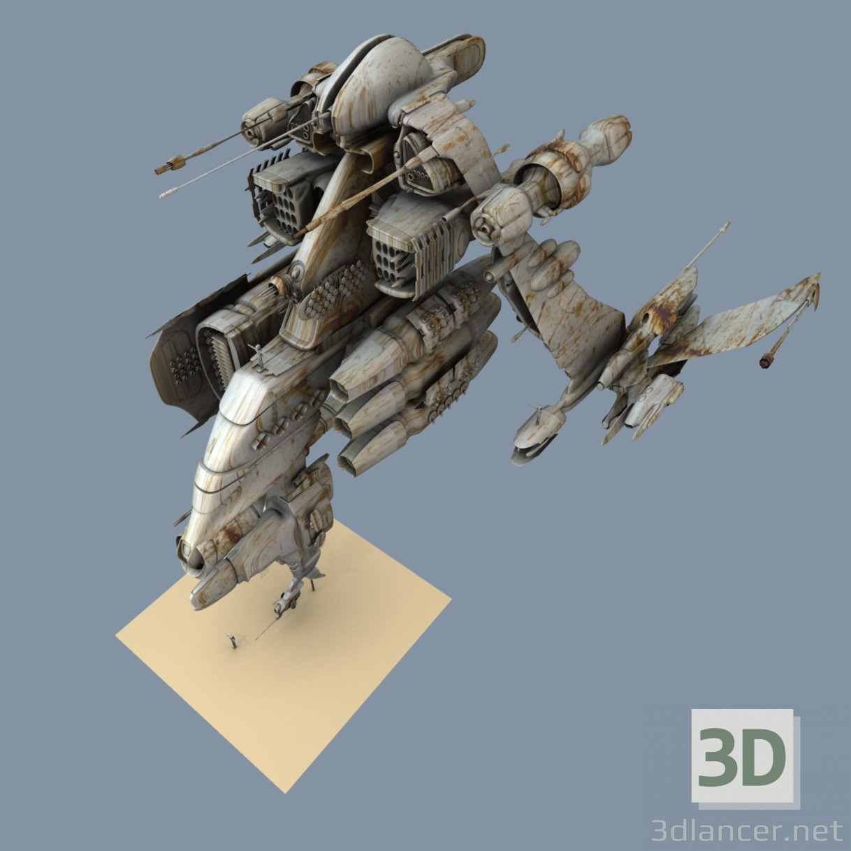 modello 3D Vecchia pistola - anteprima