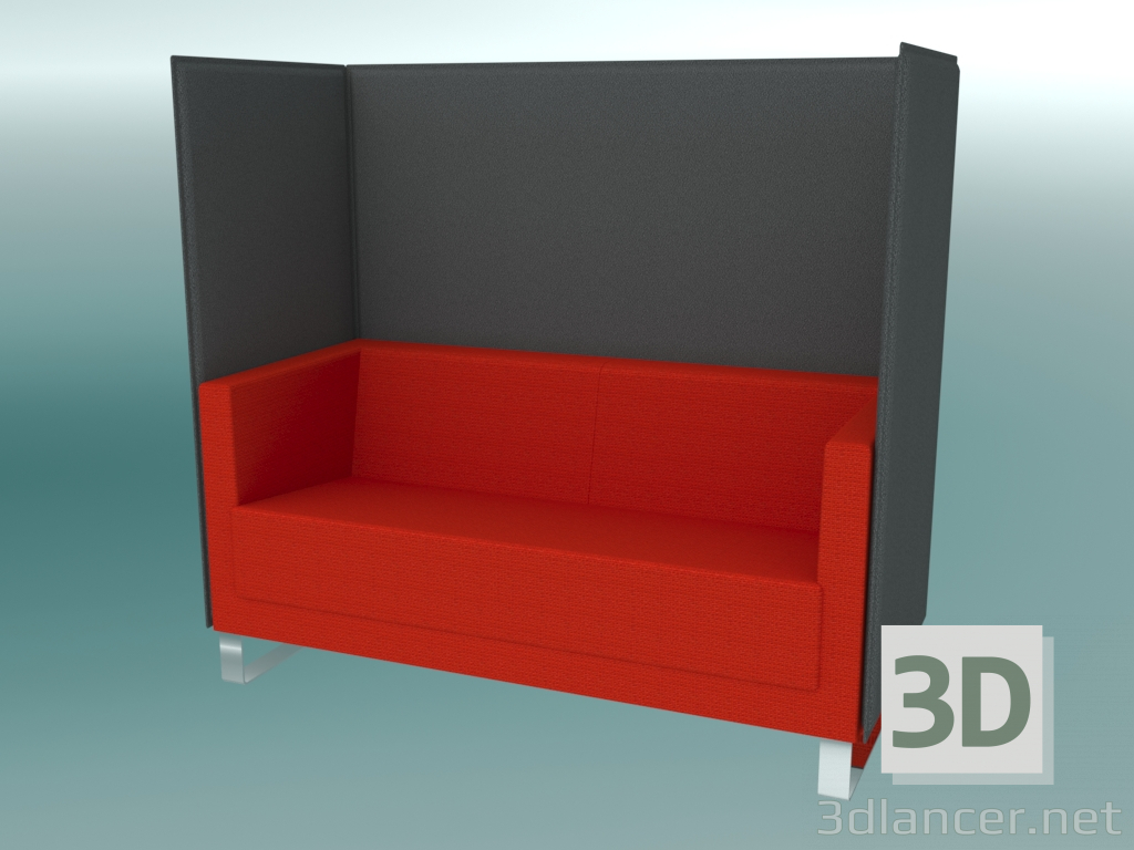 modèle 3D Canapé 2.5 places avec cloisons, sur consoles (VL2,5 VW) - preview