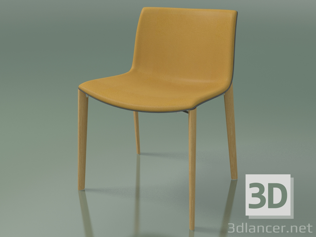 Modelo 3d Cadeira 2086 (4 pernas de madeira, polipropileno PO00412, com acabamento em couro, carvalho natural) - preview
