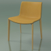 3d model Chair 2086 (4 wooden legs, polypropylene PO00412, with leather front trim, natural oak) - preview