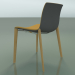 modèle 3D Chaise 2086 (4 pieds en bois, polypropylène PO00412, avec garniture avant en cuir, chêne naturel) - preview