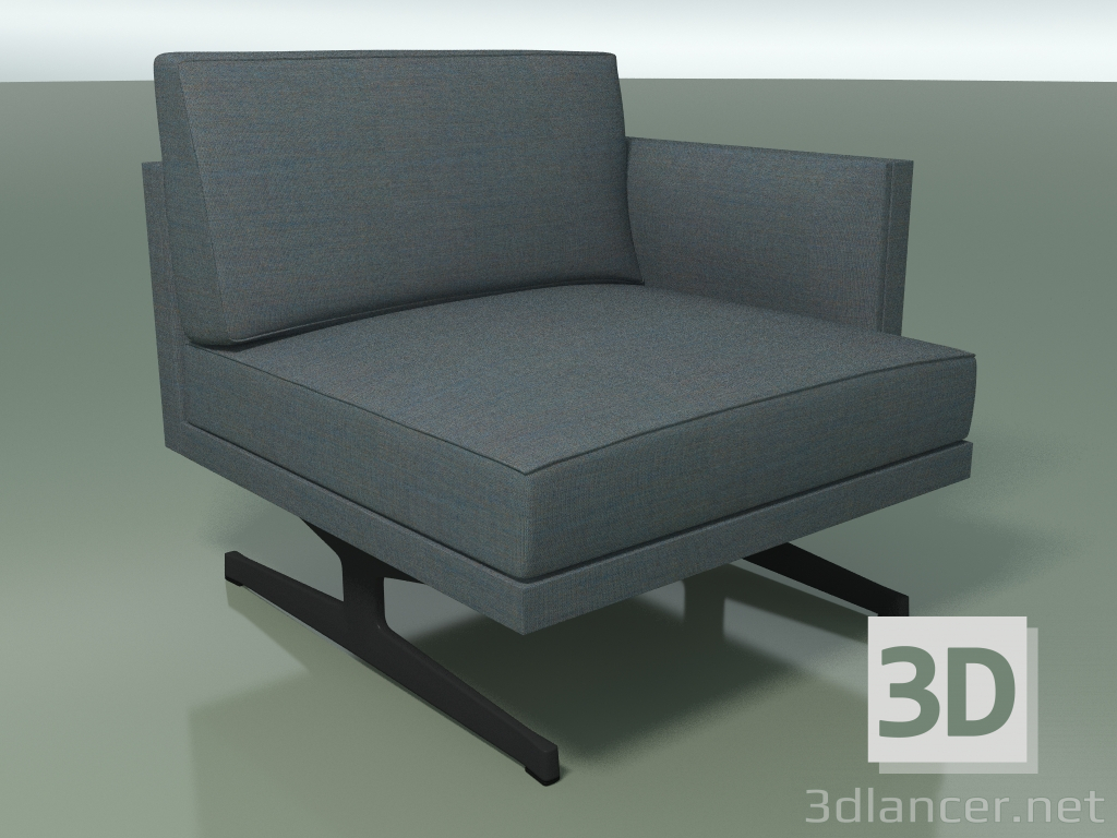 3d model End module 5217 (left armrest, H-legs, one-color upholstery) - preview