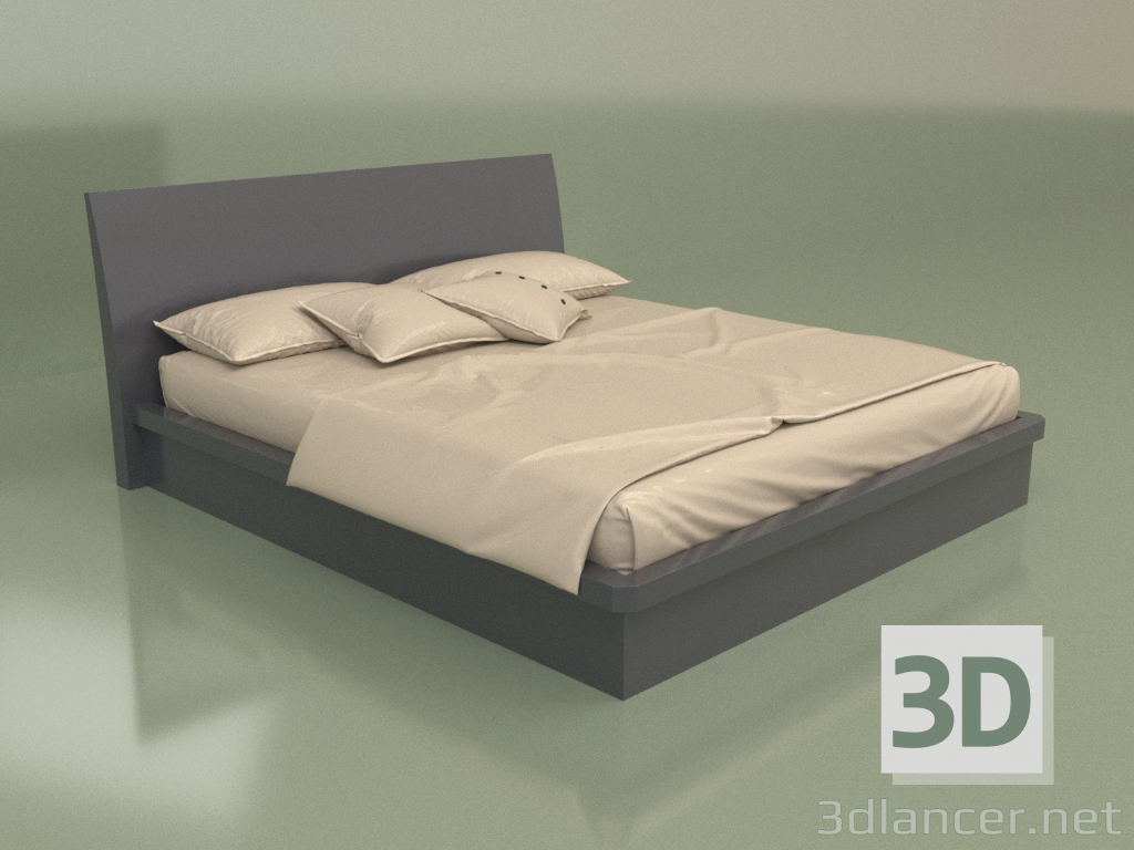 3d model Double bed Mn 2018-1 (Anthracite) - preview