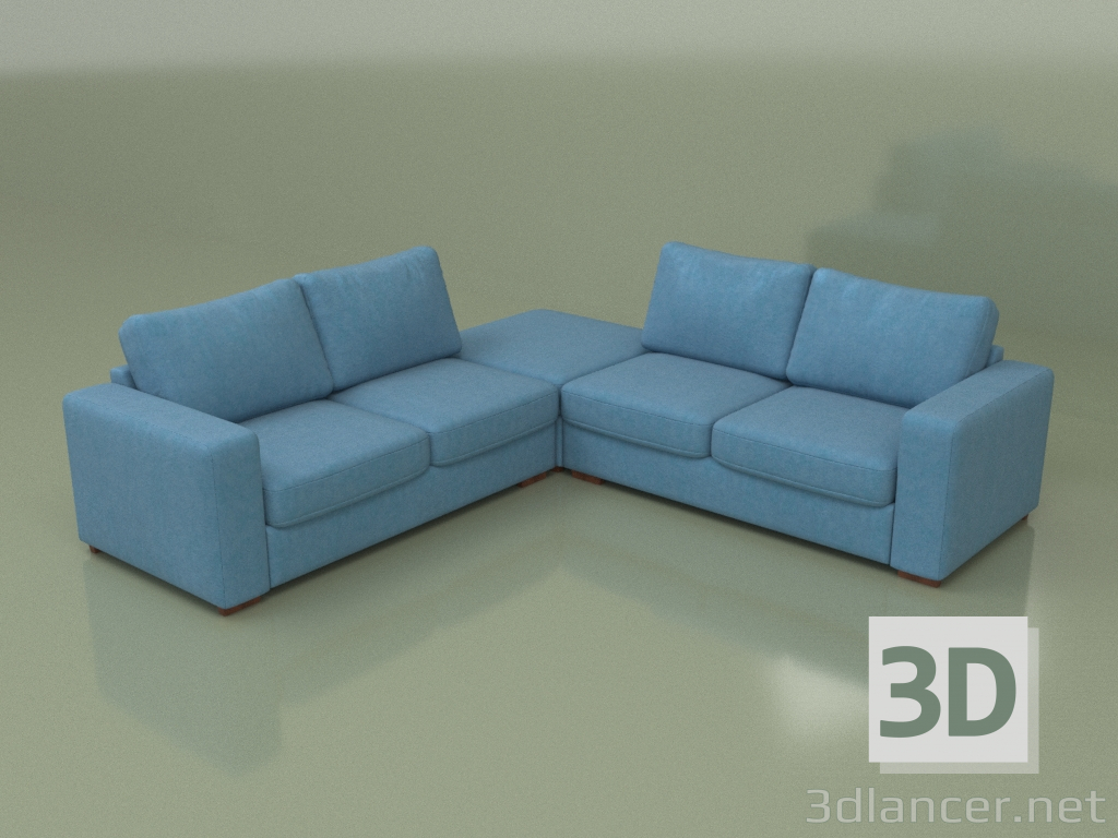 modèle 3D Canapé d'angle avec pouf Morti (Lounge 21) - preview