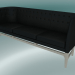3d model Triple sofá Mayor (AJ5, H 82cm, 62x200cm, Roble blanco aceitado, Cuero - Seda negra) - vista previa