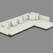 3D Modell Sofa Fianco Begriff 209 modular Leder Ecke - Vorschau