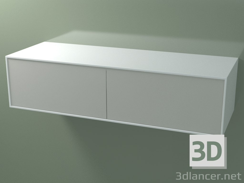 3d модель Ящик двойной (8AUFВB02, Glacier White C01, HPL P02, L 144, P 50, H 36 cm) – превью