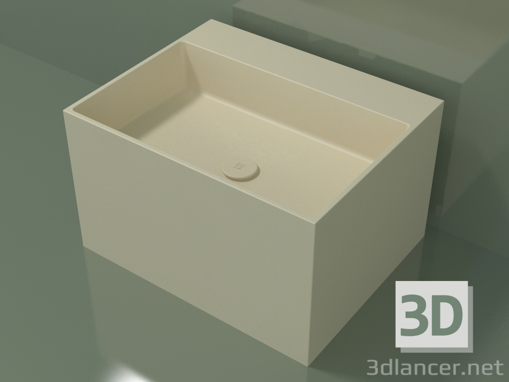 3D Modell Arbeitsplatte Waschbecken (01UN32302, Knochen C39, L 60, P 48, H 36 cm) - Vorschau