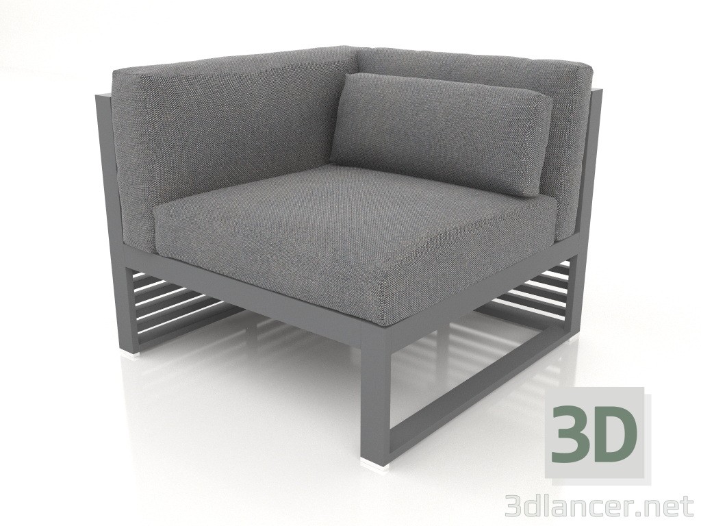 modèle 3D Canapé modulable, section 6 gauche (Anthracite) - preview