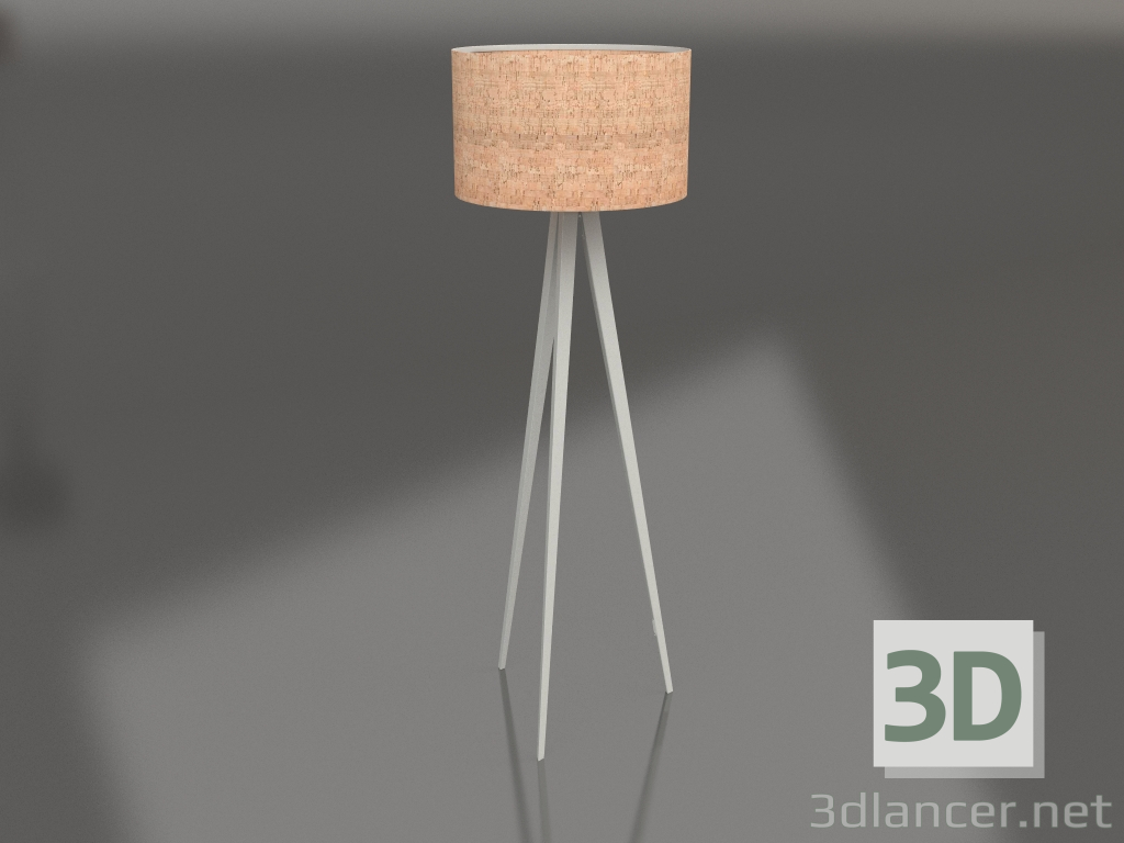 modello 3D Lampada da terra Treppiede (Sughero-Bianco) - anteprima